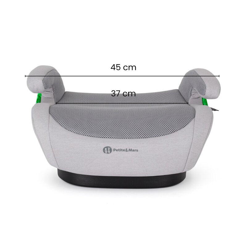 Inaltator auto, Petite&Mars, Optimus Pro, I-size, 125- 150 cm, 22-36 kg, Cu isofix, Forma ergonomica, Husa detasabila, Bej