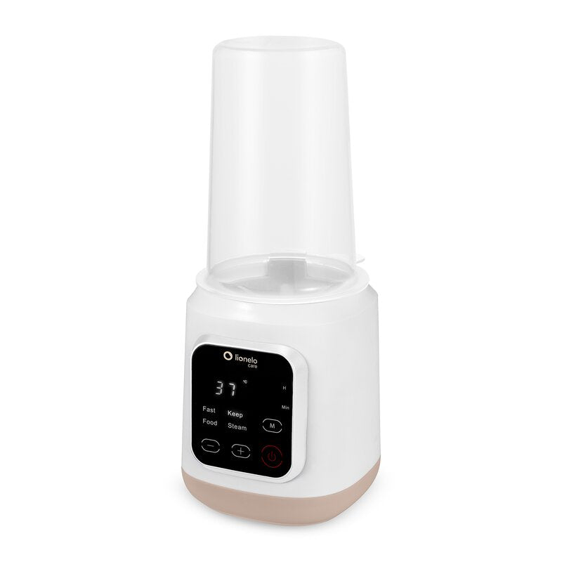 Incalzitor biberoane, Lionelo, ThermUp 3.0, 6 in 1, Incalzire, Decongelare, Sterilizare, Mentinerea temperaturii, 400 W, 35-100°C, Panou de comanda tactil, Fara BPA, Oprire automata, Placa de incalzire din teflon, Alb