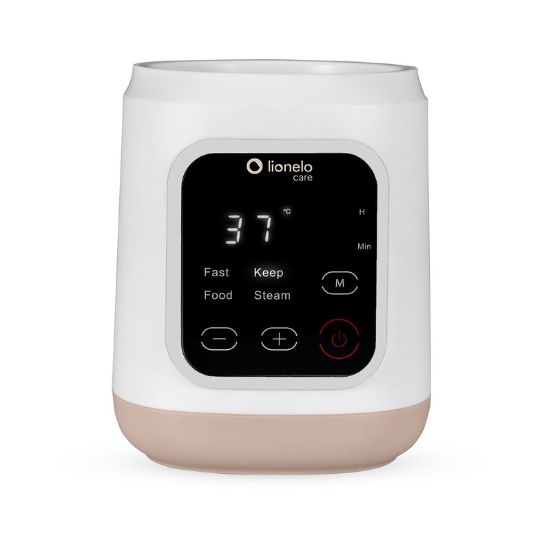 Incalzitor biberoane, Lionelo, ThermUp 3.0, 6 in 1, Incalzire, Decongelare, Sterilizare, Mentinerea temperaturii, 400 W, 35-100°C, Panou de comanda tactil, Fara BPA, Oprire automata, Placa de incalzire din teflon, Alb