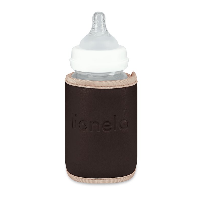 Incalzitor biberoane, Lionelo, ThermUp Go, Portabil, Temperatura constanta pana la 24 h, Incarcare USB, Maro