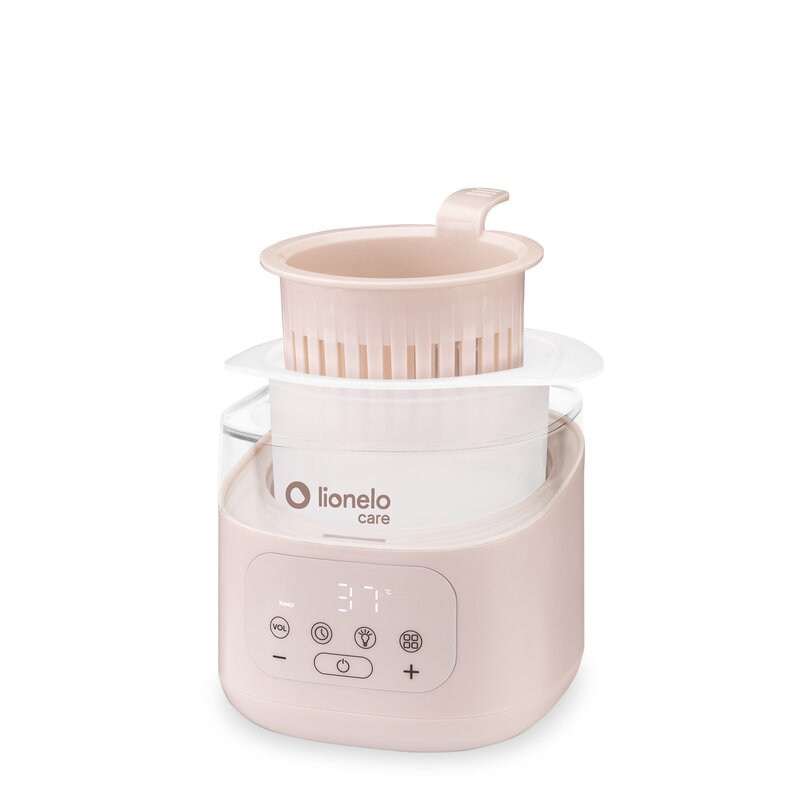 Incalzitor biberoane si sterilizator, Lionelo, ThermUp 4.0, Recipient detasabil, 400 W, 6 moduri de functionare, Functie sterilizare si decongelare, Termostat integrat, Lumina de noapte, Panou tactil, Oprire automata, Placa din otel inoxidabil, Bej