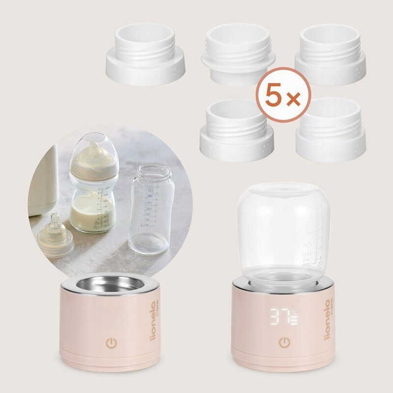 Incalzitor portabil, Lionelo, ThermUp Swift, Portabil, Incalzire in 3 minute, Mentinerea temperaturii, 60 W, USB-C, 4 setari de temperatura: 37-50°C, Recipient 180 ml inclus, Rose Gold