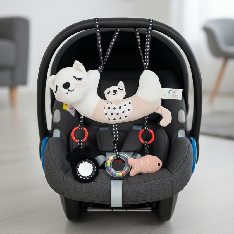Jucarie pentru patut si carucior, Bocioland, Multifunctionala, Kitten