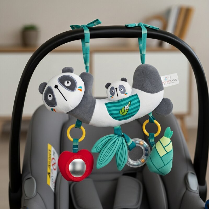 Jucarie pentru patut si carucior, Bocioland, Multifunctionala, Panda Bear
