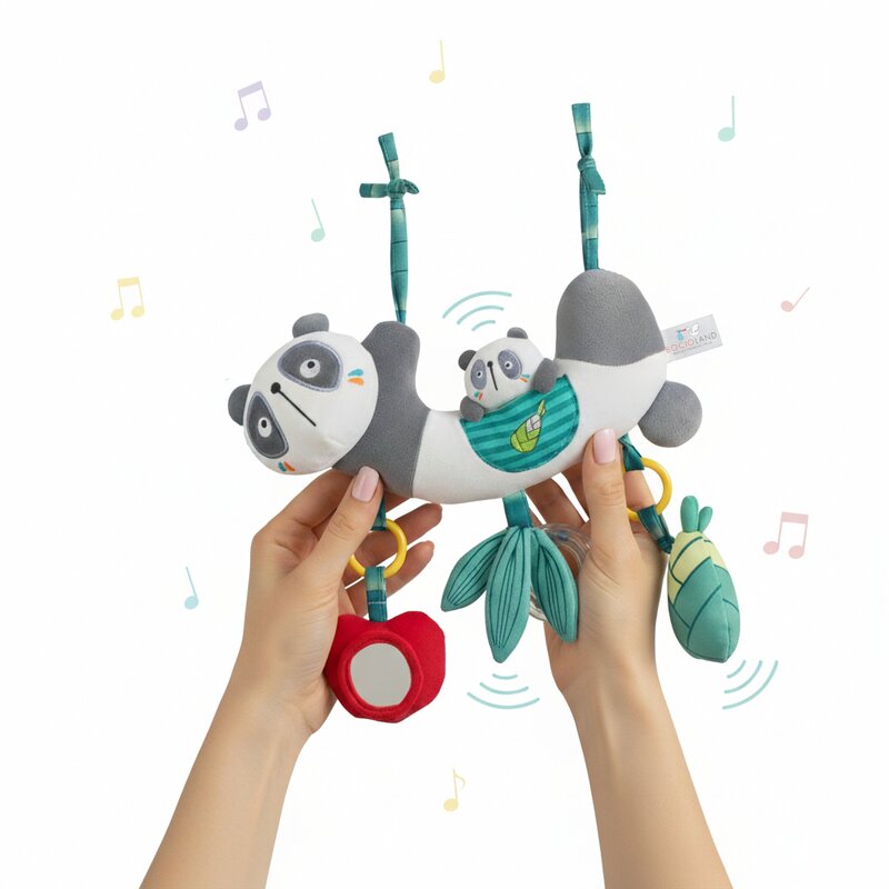 Jucarie pentru patut si carucior, Bocioland, Multifunctionala, Panda Bear