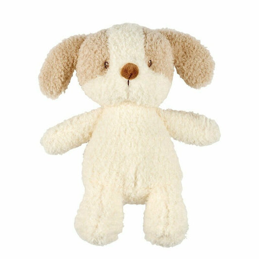 Jucarie plus bebelusi, Nattou, Baby Dog, 24 cm, Material moale si pufos, Prieten de joaca si mangaiere, Stimuleaza simtul tactil si motricitatea fina, 0 luni+, Bej