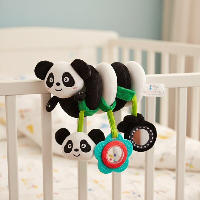 Jucarie spirala pentru patut si carucior, Bocioland, Multifunctionala, Panda