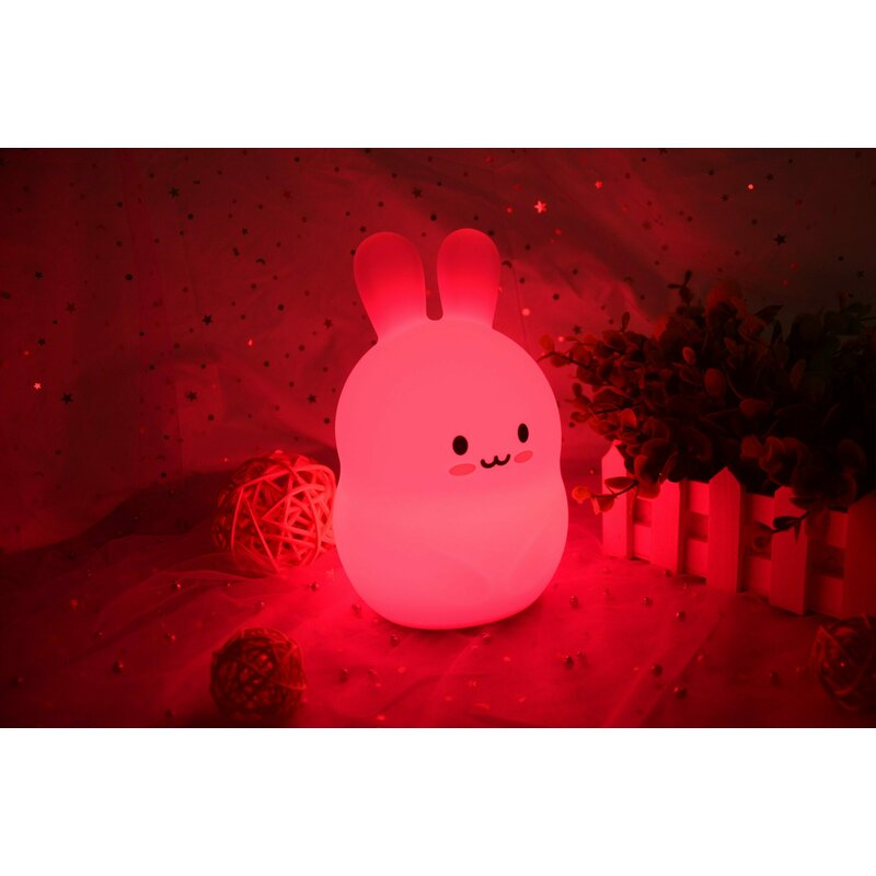 Lampa de veghe, FreeON, Silicon moale, Cu telecomanda si cablu USB, Cu 9 culori diferite si cronometru, Bear