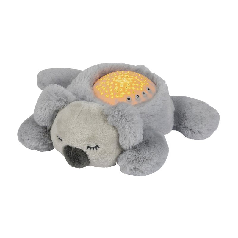 Lampa de veghe, Nattou, Cu proiectii, melodii si sunete albe, 5 sunete, 3 culori, Leduri care nu se incalzesc, Volum reglabil, Functie temporizator, Plusul se poate spala, 22x25x9 cm, Koala, Gri