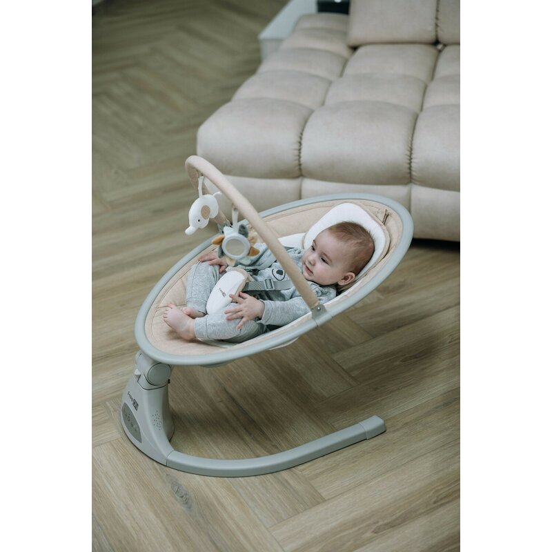 Leagan balansoar, FreeOn, Elite, Cu 12 melodii, 5 viteze de balansare si 3 pozitii de reglare a spatarului, Beige