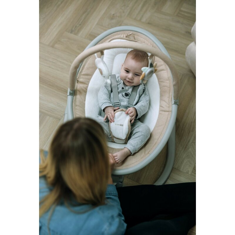 Leagan balansoar, FreeOn, Elite, Cu 12 melodii, 5 viteze de balansare si 3 pozitii de reglare a spatarului, Beige