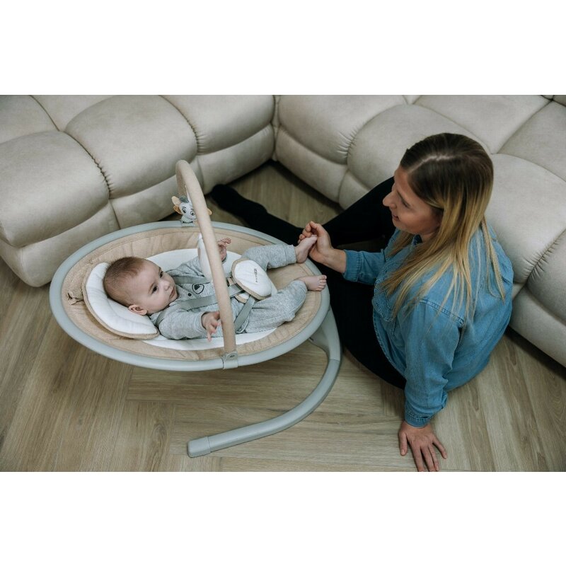 Leagan balansoar, FreeOn, Elite, Cu 12 melodii, 5 viteze de balansare si 3 pozitii de reglare a spatarului, Beige