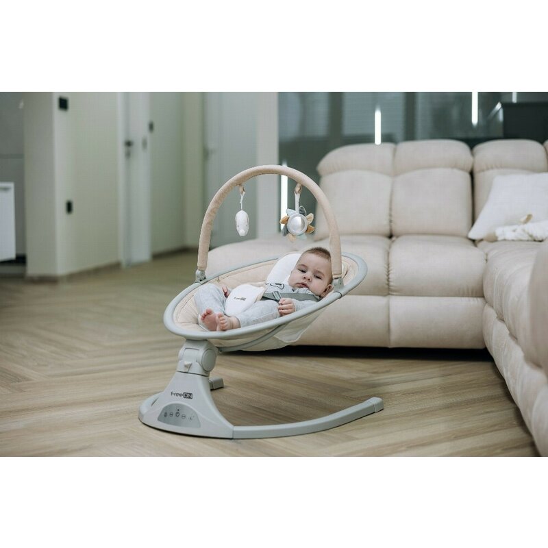 Leagan balansoar, FreeOn, Elite, Cu 12 melodii, 5 viteze de balansare si 3 pozitii de reglare a spatarului, Beige