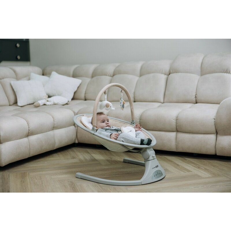 Leagan balansoar, FreeOn, Elite, Cu 12 melodii, 5 viteze de balansare si 3 pozitii de reglare a spatarului, Beige