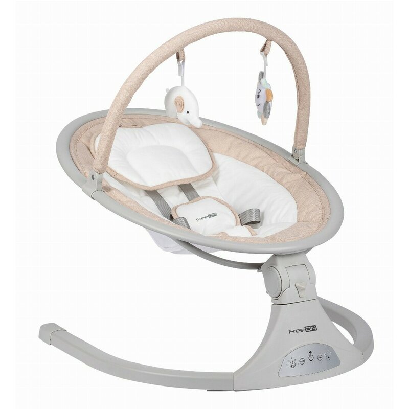 Leagan balansoar, FreeOn, Elite, Cu 12 melodii, 5 viteze de balansare si 3 pozitii de reglare a spatarului, Beige