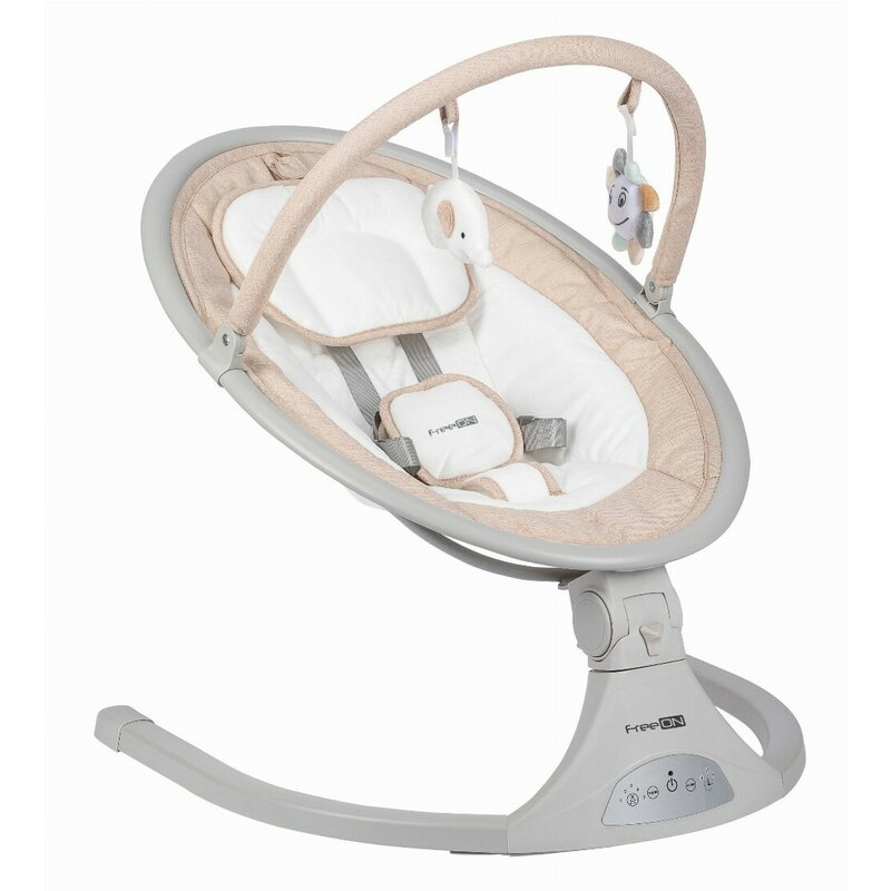 Leagan balansoar, FreeOn, Elite, Cu 12 melodii, 5 viteze de balansare si 3 pozitii de reglare a spatarului, Beige