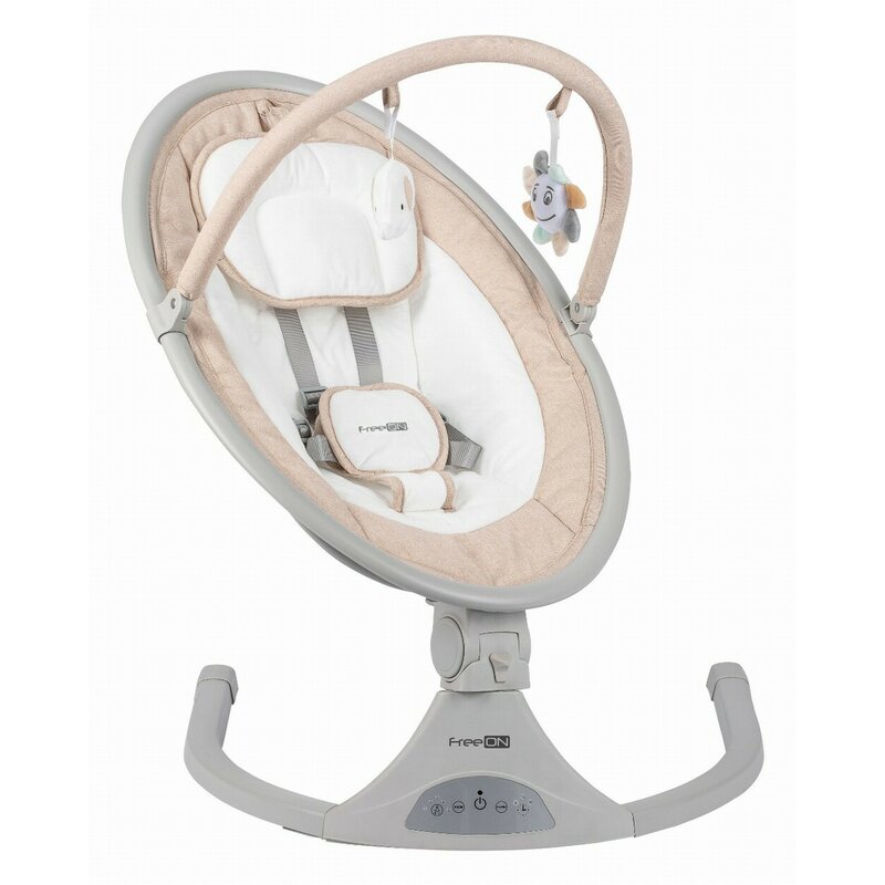 Leagan balansoar, FreeOn, Elite, Cu 12 melodii, 5 viteze de balansare si 3 pozitii de reglare a spatarului, Beige