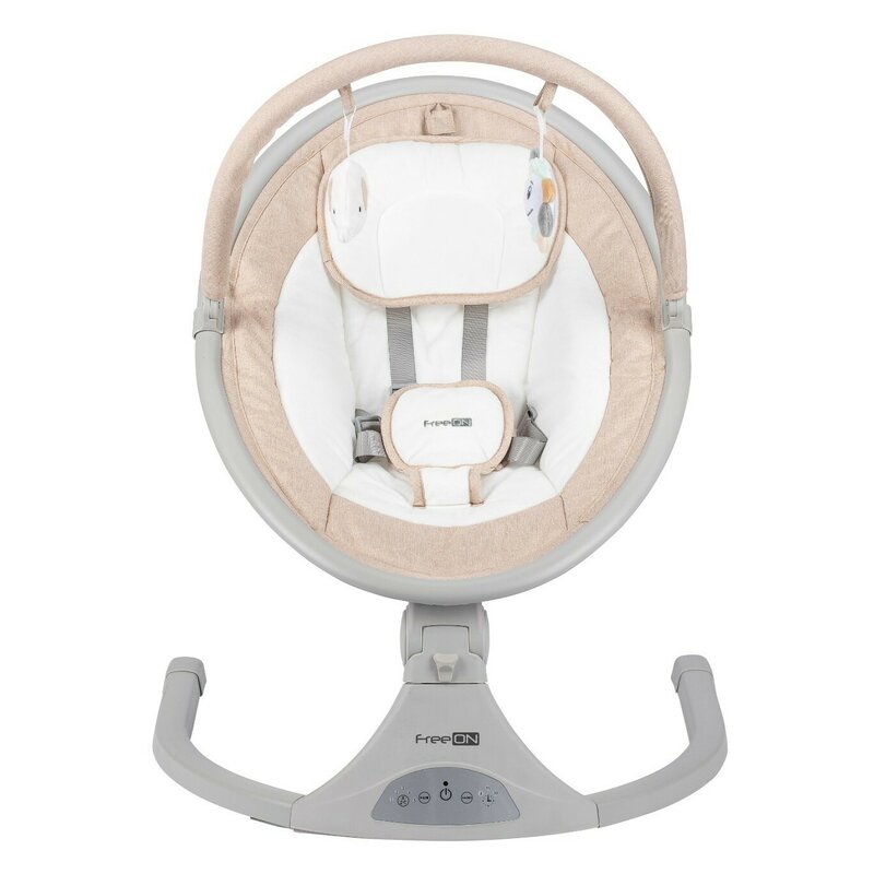 Leagan balansoar, FreeOn, Elite, Cu 12 melodii, 5 viteze de balansare si 3 pozitii de reglare a spatarului, Beige