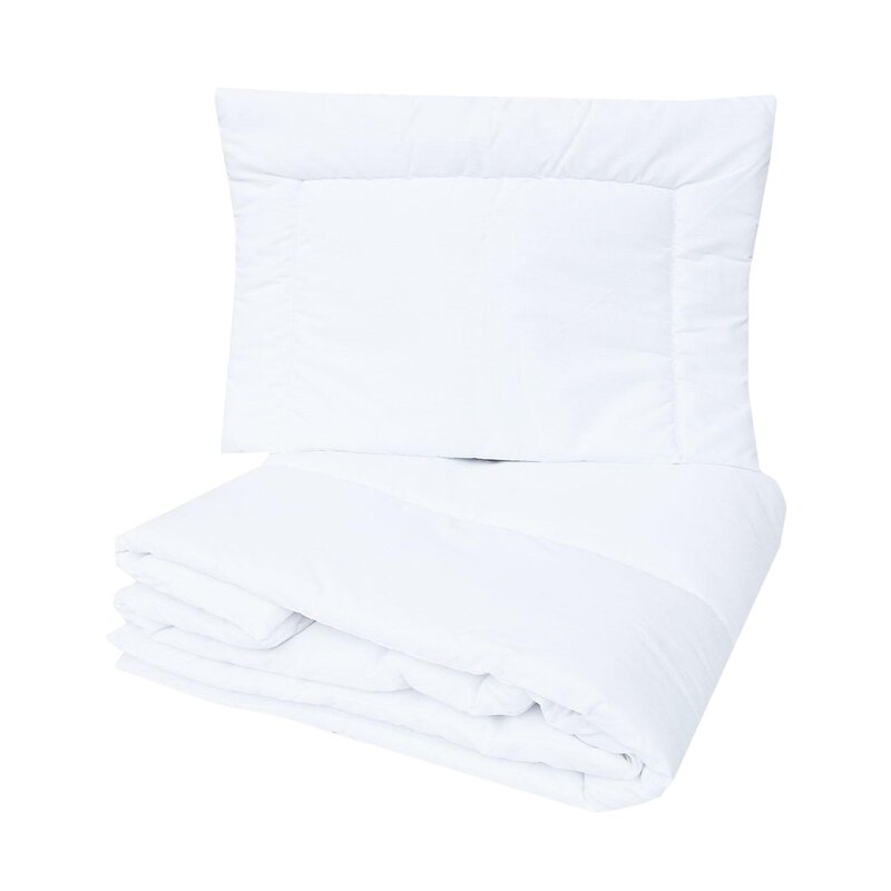 Lenjerie patut cu 6 piese, MimiNu, Pentru patut 120x60 cm, Cu volanase, Cu pilota si perna, Cu doua aparatori laterale, Din bumbac certificat Oeko Tex Standard 100, Colectia Royal, Blue