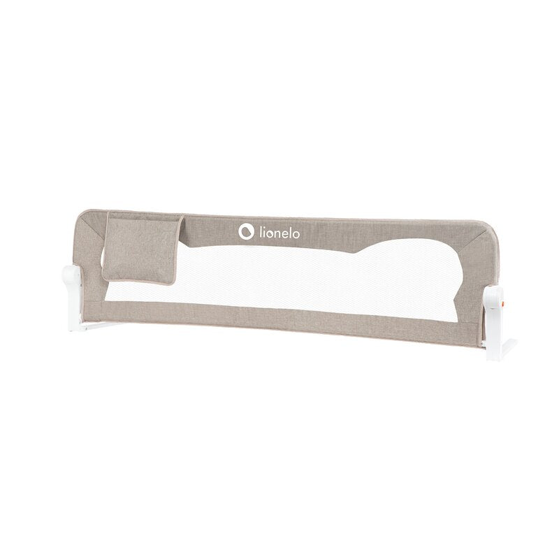 Protectie laterala pat, Lionelo, Eva, Cu buzunar accesorii, 150x35 cm, Conform cu standardul european de securitate BS7072, Bej