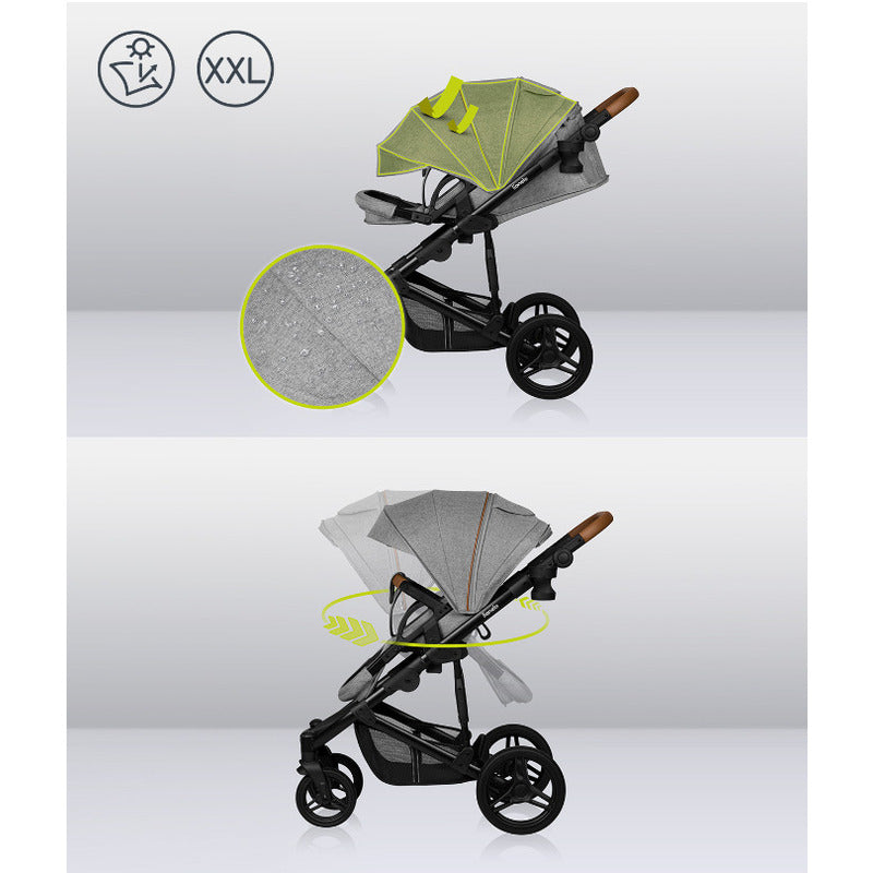 Carucior 2 in 1, Lionelo, Mari Tour, Cu landou individual si salteluta moale, Reversibil, Maner ajustabil, Plasa de tantari, Husa de picioare, Geanta parinti, 22 kg, Conform cu standardele europene de securitate EN1888 si EN1466, Gri