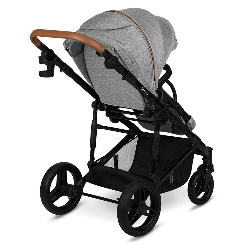 Carucior 2 in 1, Lionelo, Mari Tour, Cu landou individual si salteluta moale, Reversibil, Maner ajustabil, Plasa de tantari, Husa de picioare, Geanta parinti, 22 kg, Conform cu standardele europene de securitate EN1888 si EN1466, Gri