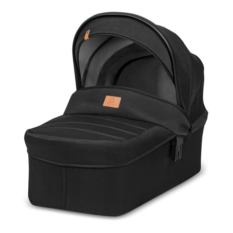 Carucior 3 in 1, Lionelo, Bianka, Transformabil, Cadru aluminiu, Cu landou si salteluta moale, Cu scoica auto, Cu multiple accesorii, Sustine 22 kg, 0 luni+, EN1466:2014+AC:2015, EN1888, Negru
