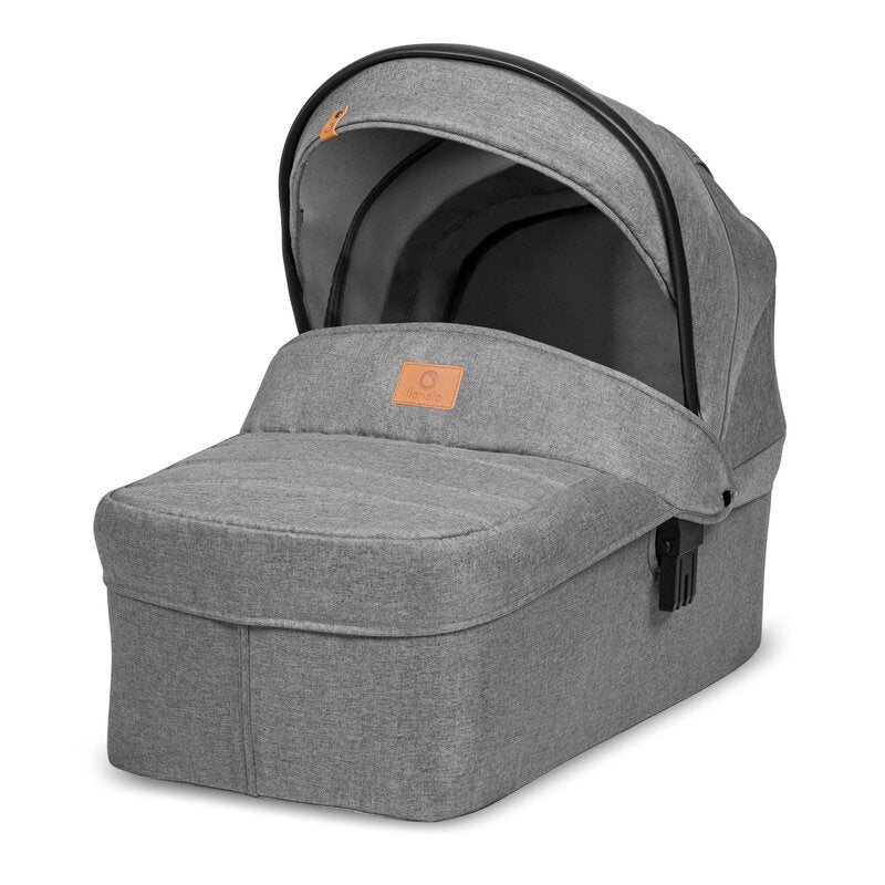 Carucior 3 in 1, Lionelo, Bianka, Transformabil, Cadru aluminiu, Cu landou si salteluta moale, Cu scoica auto, Cu multiple accesorii, Sustine 22 kg, 0 luni+, EN1466:2014+AC:2015, EN1888, Gri