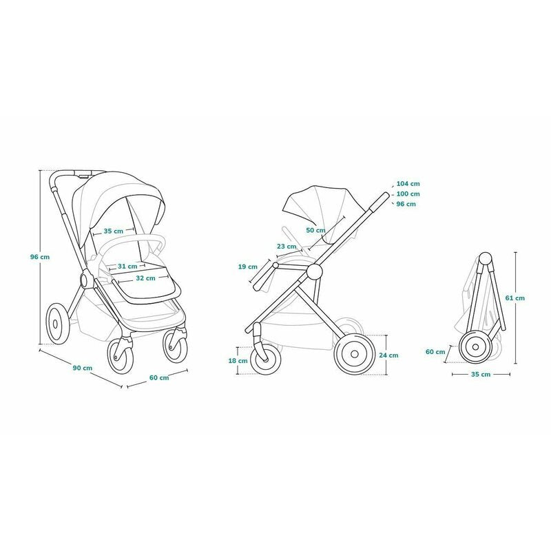 Carucior 2 in 1, Lionelo, Mika, Cadru din aluminiu, Cu landou intarit si salteluta moale, Reversibil, Maner ajustabil, Plasa de tantari, Husa de ploaie, de picioare, 22 kg, Conform cu standardele europene de securitate EN1888-1 EN1888-2, EN1466, Albastru