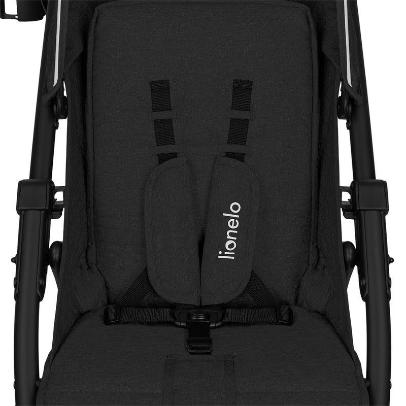 Carucior sport, Lionelo, Annet Plus, De la nastere, Cu accesorii si capotina XXL reglabila, 0 - 22 Kg, Conform cu standardele europene de securitate EN1888-1 si EN1888-2, Negru