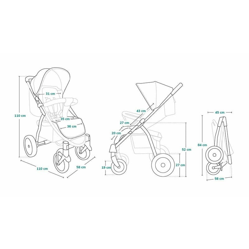 Carucior sport, Lionelo, Annet Plus, De la nastere, Cu accesorii si capotina XXL reglabila, 0 - 22 Kg, Conform cu standardele europene de securitate EN1888-1 si EN1888-2, Gri Caramel