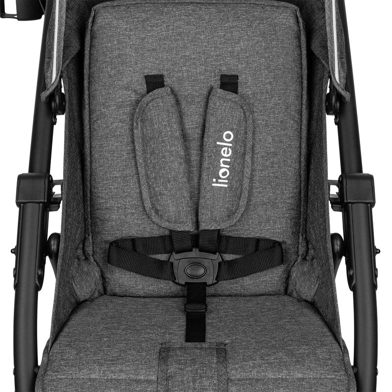 Carucior sport, Lionelo, Annet Plus, De la nastere, Cu accesorii si capotina XXL reglabila, 0 - 22 Kg, Conform cu standardele europene de securitate EN1888-1 si EN1888-2, Gri Caramel