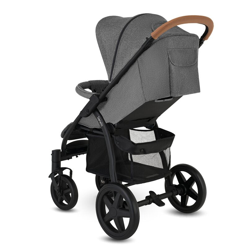 Carucior sport, Lionelo, Annet Plus, De la nastere, Cu accesorii si capotina XXL reglabila, 0 - 22 Kg, Conform cu standardele europene de securitate EN1888-1 si EN1888-2, Gri Caramel