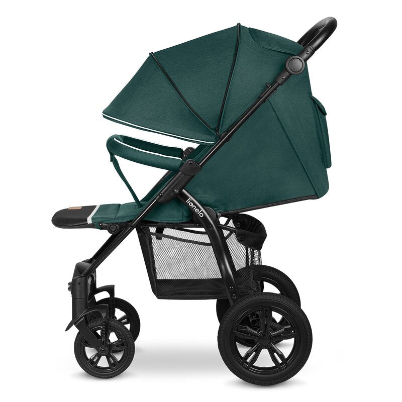 Carucior sport, Lionelo, Annet Tour, De la nastere, Cu capotina impermeabila, Cu filtru UPF 50+, Cu maner reglabil, Plasa de tantari, Suport biberon, Saculet pentru picioare, Pana la 22 kg, Cu certificare TUV, Verde