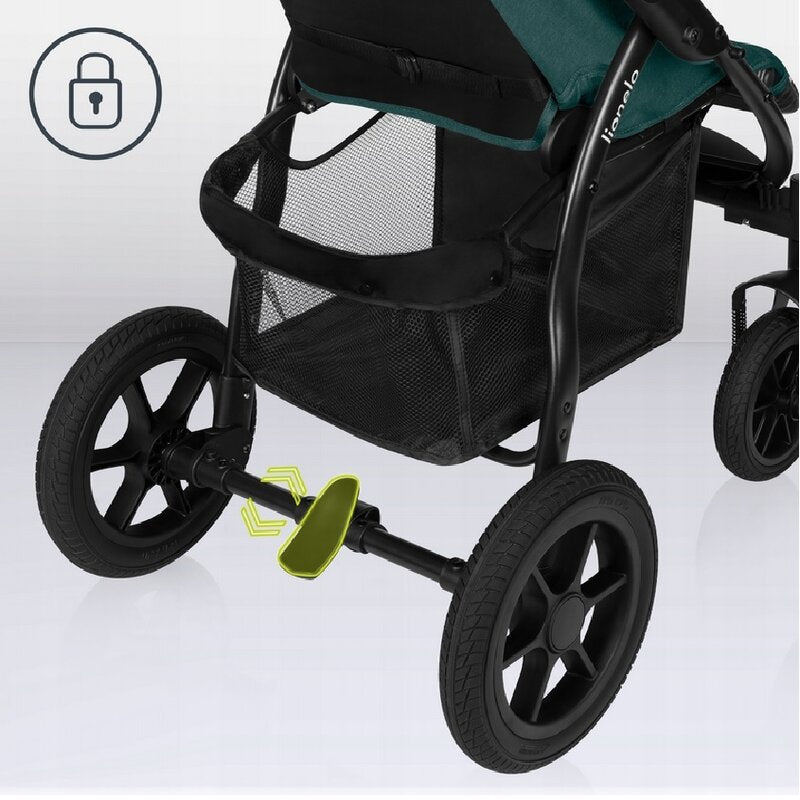 Carucior sport, Lionelo, Annet Tour, De la nastere, Cu capotina impermeabila, Cu filtru UPF 50+, Cu maner reglabil, Plasa de tantari, Suport biberon, Saculet pentru picioare, Pana la 22 kg, Cu certificare TUV, Verde