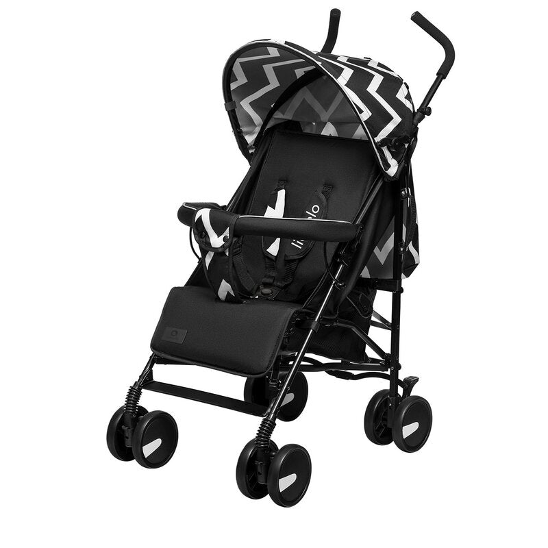 Carucior sport, Lionelo, Elia Oslo, Cu plasa de tantari, Suport de picioare reglabil, Spatar ajustabil in 4 pozitii, Capotina XXL, Pliere tip umbrela, Capacitate 15 kg, 6 luni+, EN 1888, Negru/Alb