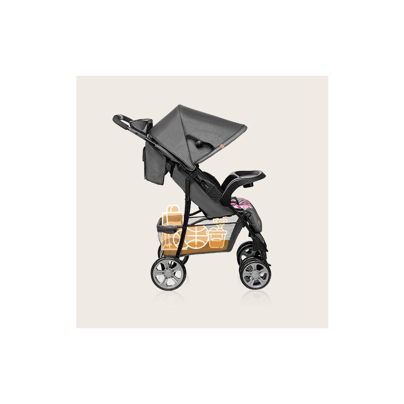 Carucior sport, Lionelo, Emma Plus, Cu tavita, 2 Suporturi pentru pahar, Geanta accesorii, Conform cu standardul european de securitate EN1888-1, Pink Scandi