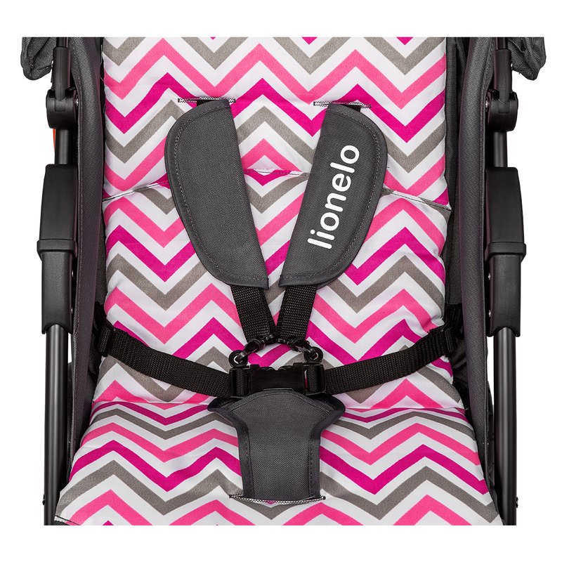 Carucior sport, Lionelo, Emma Plus, Cu tavita, 2 Suporturi pentru pahar, Geanta accesorii, Conform cu standardul european de securitate EN1888-1, Pink Scandi