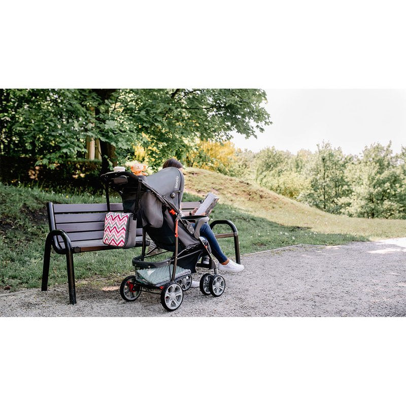 Carucior sport, Lionelo, Emma Plus, Cu tavita, 2 Suporturi pentru pahar, Geanta accesorii, Conform cu standardul european de securitate EN1888-1, Pink Scandi