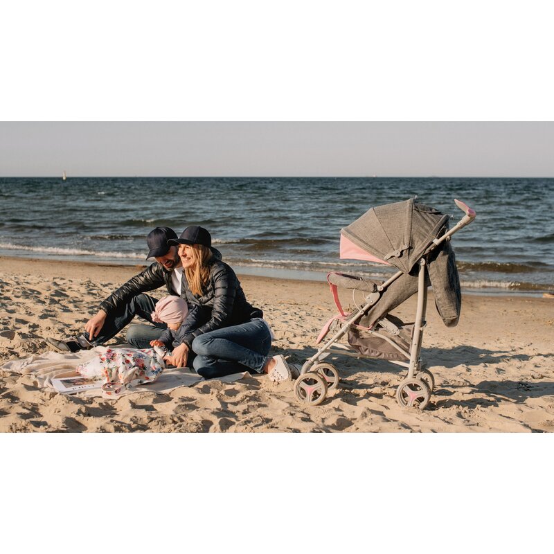 Carucior sport compact, Lionelo, Irma, Spatar ajustabil in 4 pozitii, Suport picioare reglabil, Manere rotative, Pliere tip umbrela, 6- 36 luni, Pana la 15 kg, Conform cu EN1888-1:2018, Gri