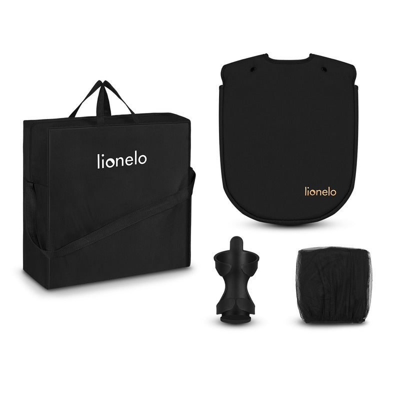 Carucior sport, Lionelo, Julie One, De la nastere, Greutate redusa, Cu accesorii, Cadru din aluminiu, 0-22 kg, Pliere compacta pentru avion, Conform cu standardele europene de securitate EN1888-1 si EN1888-2, Negru/Auriu