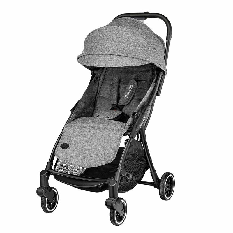 Carucior sport, Lionelo, Julie One, De la nastere, Greutate redusa, Cu accesorii, Cadru din aluminiu, 0-22 kg, Pliere compacta pentru avion, Conform cu standardele europene de securitate EN1888-1 si EN1888-2, Gri