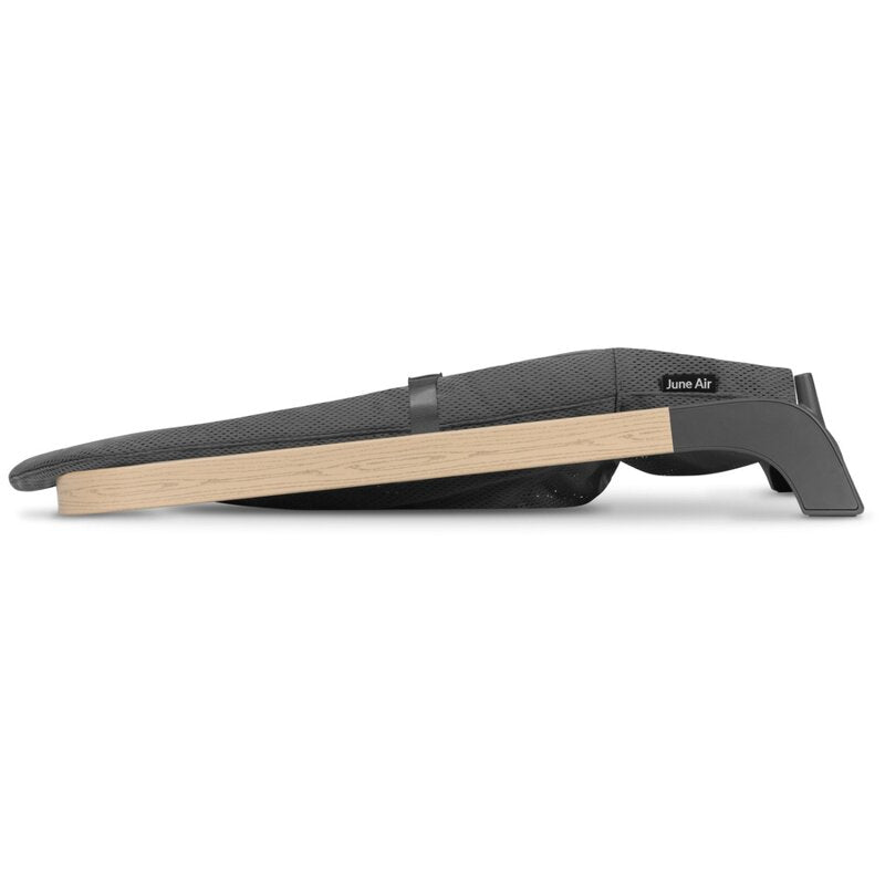 Fotoliu balansoar, Lionelo June AIR, Cu arcada cu jucarii, Ergonomic, Permite circulatia aerului, Balansare manuala, Pliabil, 0 luni+, Gri