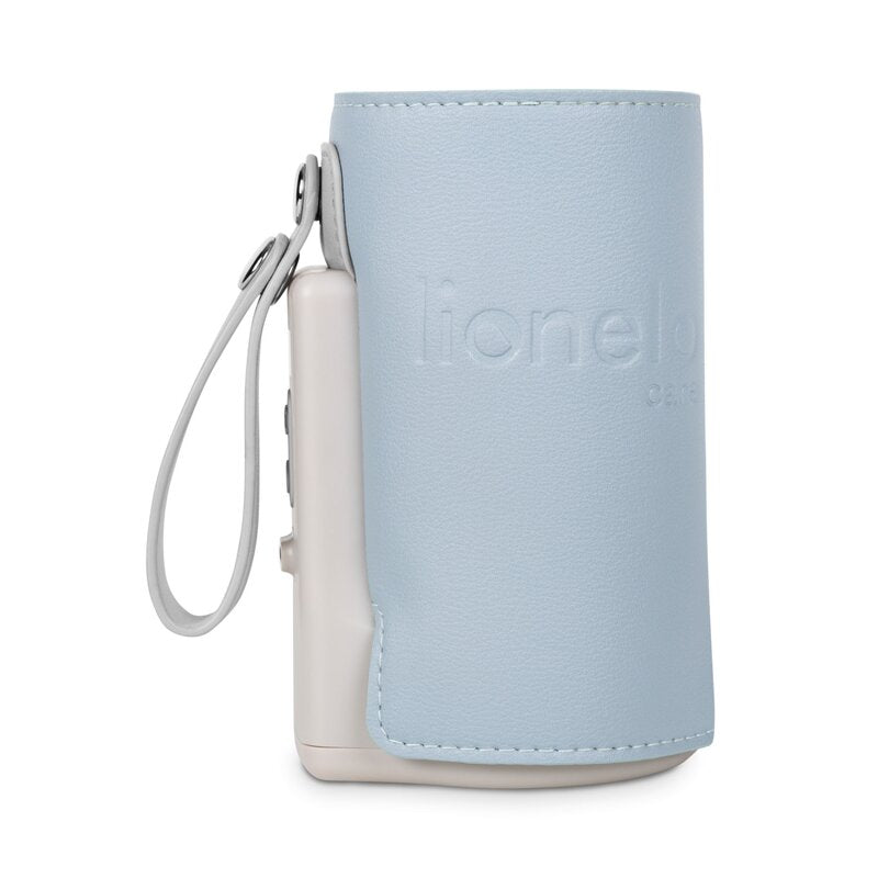 Incalzitor biberoane, Lionelo, ThermUp Go Plus, Portabil, Cu aspect elegant, Temperatura constanta pana la 24 h, Incarcare USB, Albastru deschis
