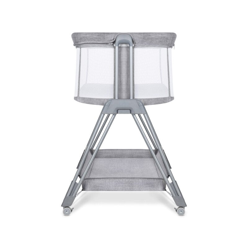 Patut co-sleeper, Lionelo, Luna, 2 in 1, Cu laterala culisanta, Cu setare unghiulara, Cu roti, Reglabil in 6 pozitii pe inaltime, Gri deschis