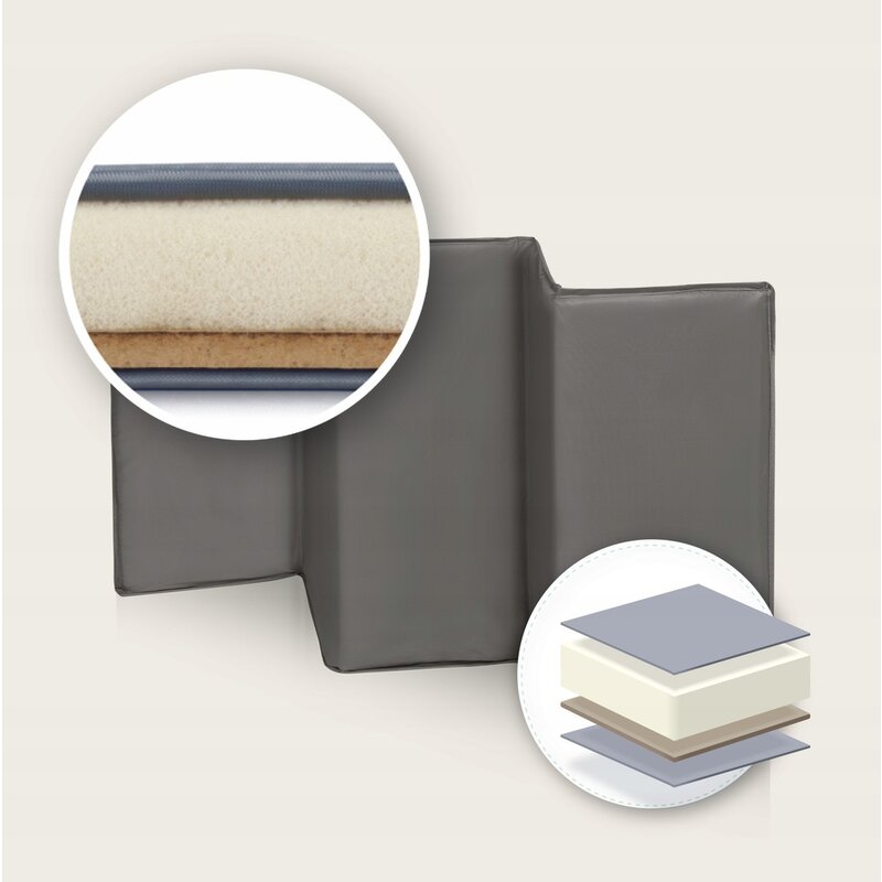 Patut pliant, Lionelo, Sven Plus, 120x60 cm, Cu doua nivele, Cu arcada jucarii, masuta de infasat, vibratii, melodii  conform cu standardele europeane de securitate EN716 si EN12221, Grey Scandi