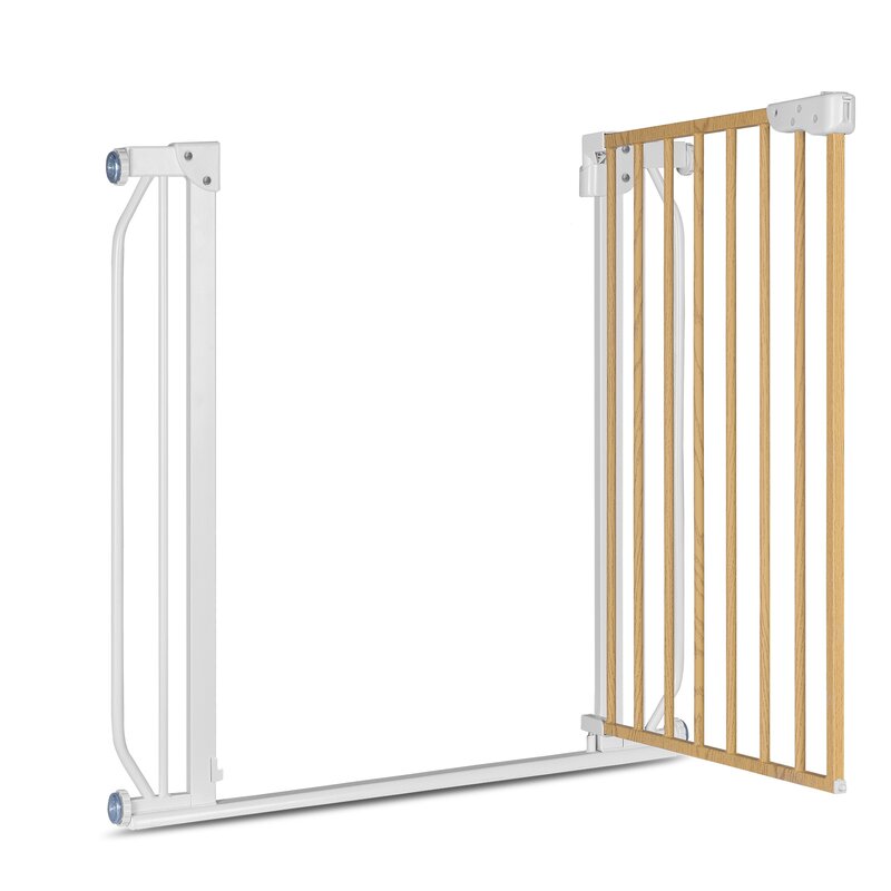 Poarta de siguranta, Lionelo, Truus Slim, Prin presiune, 105 cm, Conform cu standardul europeane de securitate EN1930, Gri/Natur