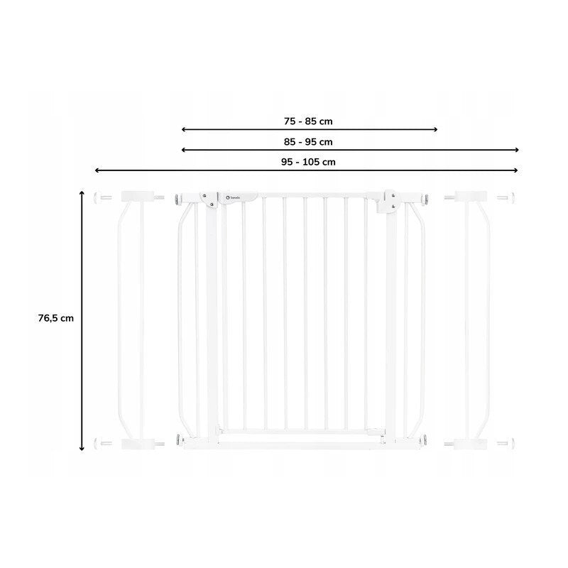 Poarta de siguranta, Lionelo, Truus Slim, Prin presiune, 105 cm, Conform cu standardul europeane de securitate EN1930, Negru Onyx
