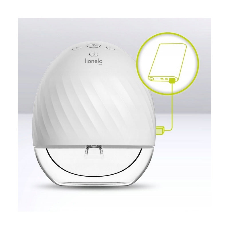 Pompa de san, Lionelo, Fidi, Portabila, Cu accesorii, Hands-free, 5 functii de masaj, Autonomie pana la 24 h, 50 db, Capacitate 150 ml, Alb