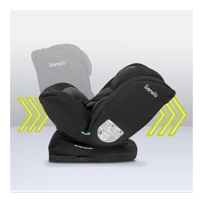 Scaun auto, Lionelo, Bastiaan i-Size, 4 in 1, Protectie laterala, Cu spatar inclinabil in 4 pozitii, Cu tetiera reglabila in 7 pozitii, Rotire 360 grade, Top Tether, 0-36 Kg, 40-150 cm, Cu Isofix, Conform cu ECE R129/03, Negru/Rosu